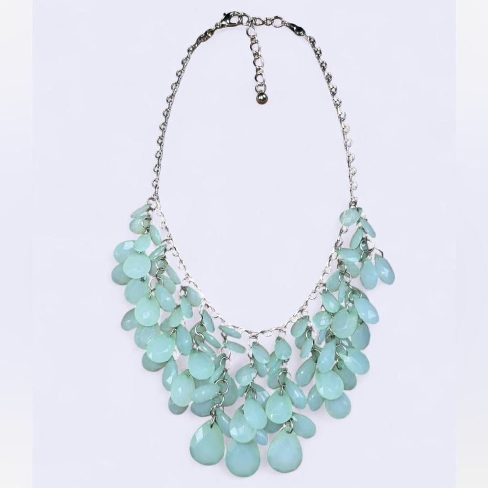 Elegant Aqua Teardrop Necklace